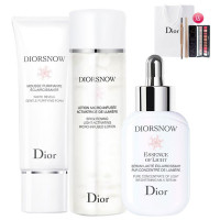迪奥(Dior)雪晶灵女士面部护肤套装礼盒保湿透亮光泽淡化斑点(洁面+水+精华)
