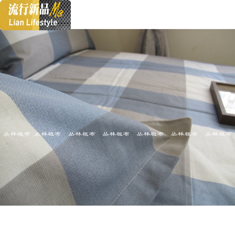 棉麻加厚小帆布老粗布单件床单宿舍凉单小清新双人1.5/1.8m床 三维工匠高清大图