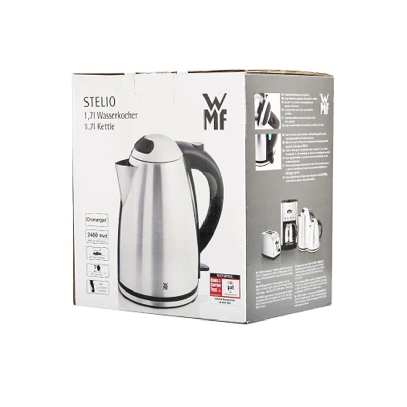 福腾宝（WMF） STELIO 1.7升容量 电热水壶 防干烧 不锈钢 家用 自动断电 国产温控器 银色