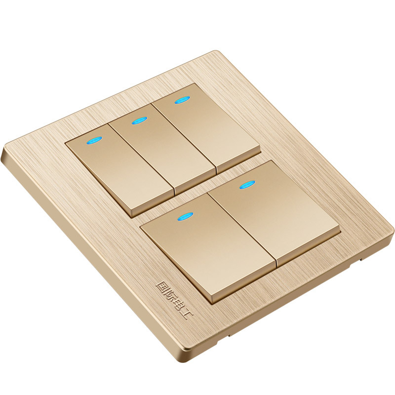 120型开关插座面板墙壁暗装电灯5开五联大盒五开双控开关