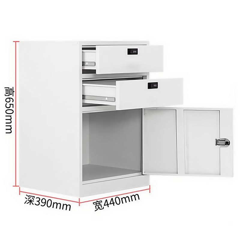 鑫木樽办公柜二斗一门台高清大图