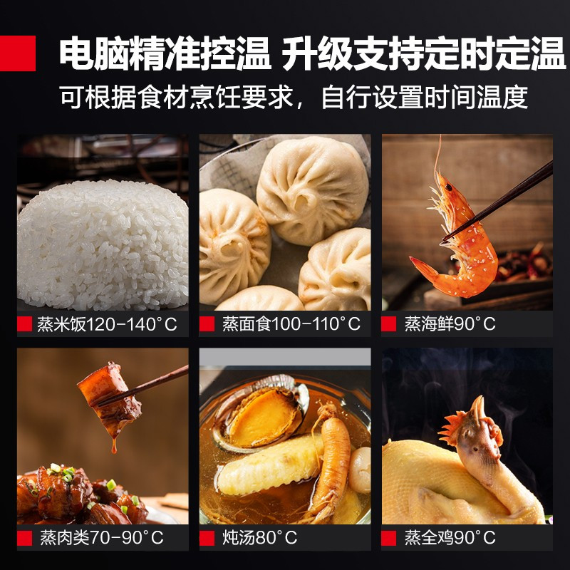 德玛仕(DEMASHI)商用蒸饭柜 蒸包子蒸饭机 电热蒸饭车 升级智能电脑定时KZ-100D