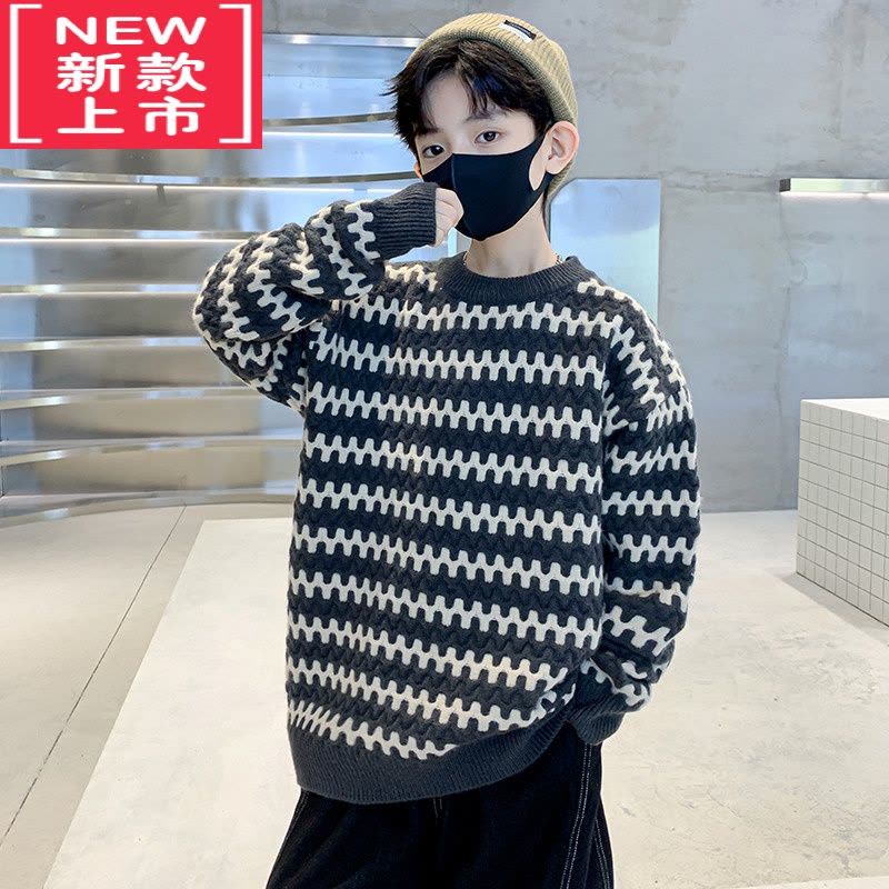 可莉允男童加厚毛衣秋冬2022新款儿童冬季韩系打底针织衫中大童洋气炸街图片