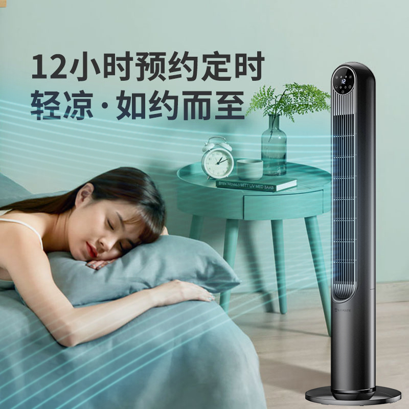 艾美特 (Airmate) 电风扇 家用智能遥控定时/卧室摇头落地扇/家用通风循环塔扇/无叶风扇 CT-R5
