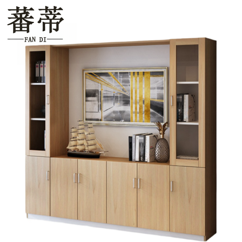蕃蒂办公书柜六门台高清大图