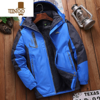 YANXU2022冬季防风防水冲锋衣棉服男加绒加厚工作服棉衣外套防寒棉袄厚 5XL建议180-195斤左右 防水款加绒加厚蓝色