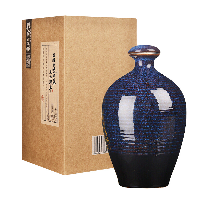 孔府家酒 彩陶 52度 500ml*6瓶 整箱装 浓香型 白酒