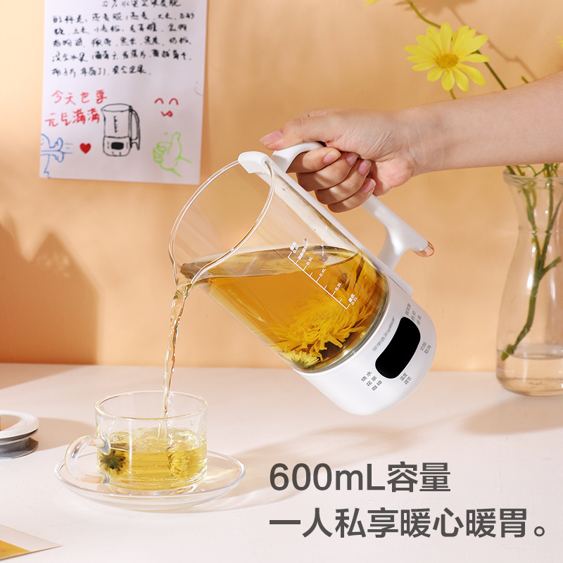 荣事达(Royalstar)养生壶办公室小型全自动煮茶器多功能加厚玻璃家用养身茶壶