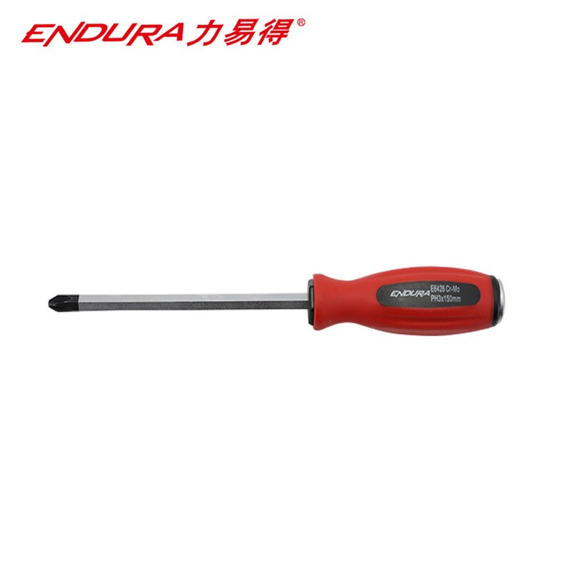 力易得(ENDURA)十字橡塑穿心螺丝批(PH3*150mm E6426) 2支装