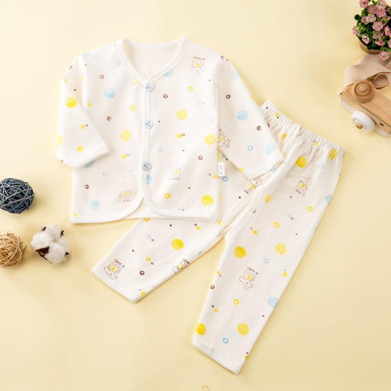 初生儿婴幼儿套装宝宝男女童装纯棉内衣036个月新生儿纯棉2件套招财猫