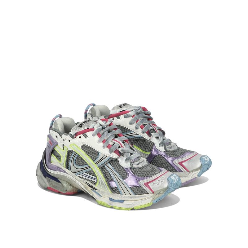 巴黎世家(Balenciaga)多彩印花拼接女跑鞋轻便舒适运动潮流休闲鞋