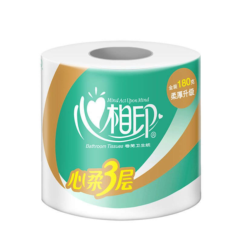 心相印卷纸心柔系列卫生纸巾3层180g10卷筒纸厕纸提装销售