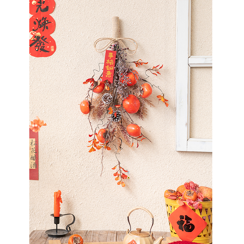 新年装饰丰澄花簇挂件 66*33CM (单位:套)高清大图