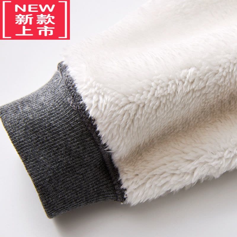 可莉允男童深蓝色运动裤加绒加厚儿童裤子女童深灰色小学生保暖校服裤子保暖裤图片