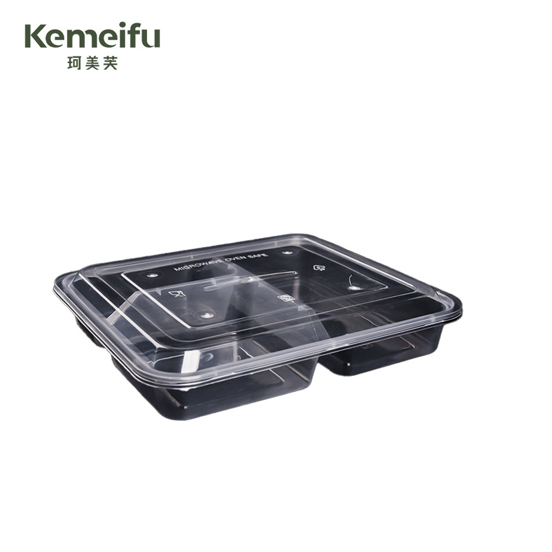 珂美芙 食品级加厚餐盒一次性餐盒 三格 个高清大图