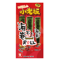 小老板海苔休闲零食小吃烤海苔卷 辣椒味 27克/盒