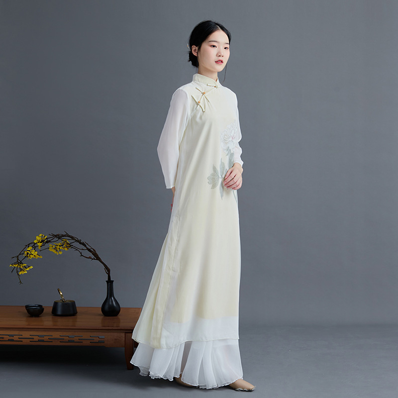 古风女装茶服禅服改良唐装汉服旗袍中国风连衣裙女超仙气禅意秋季