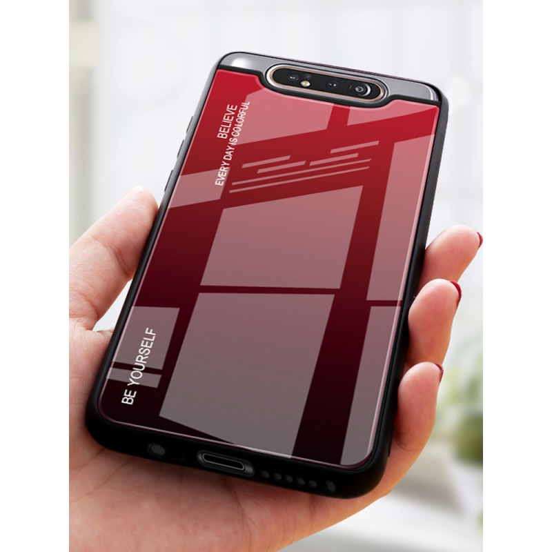 三星a80手机壳a90渐变玻璃壳三星note10防摔潮女款三星note10 保护套