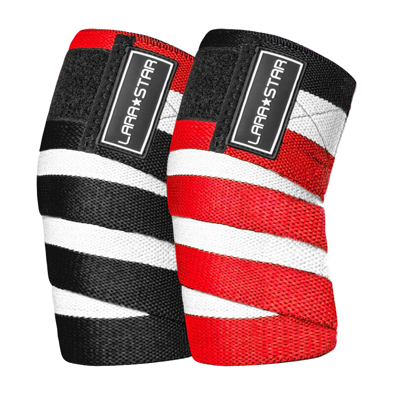 劳拉之星LS0507健身护肘男女加压力量缠绕护手肘弹力绷带卧推护具 三色条纹均码 均码