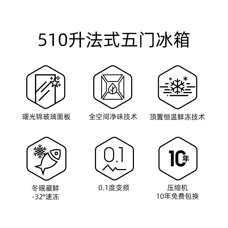 美菱冰箱BCD-510WP9BDZ曙光锦