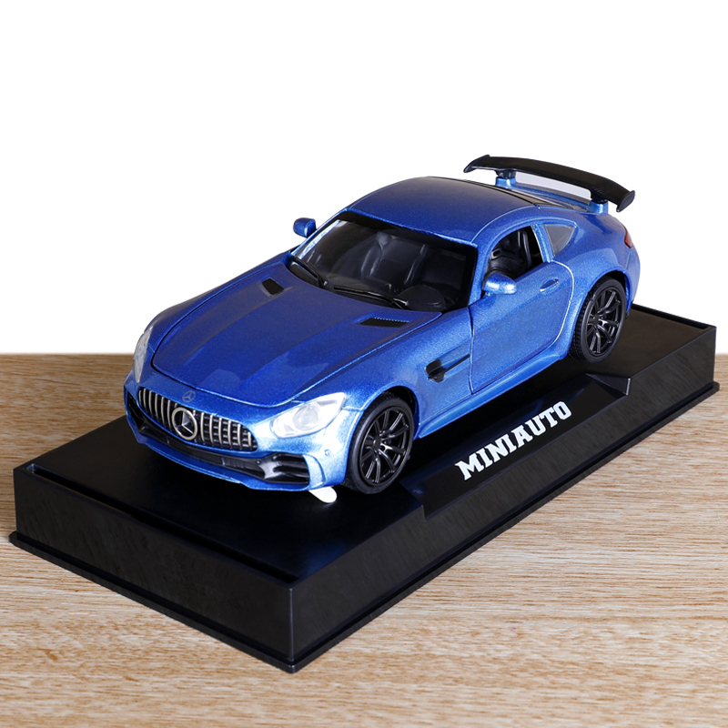 132奔驰gt跑车车模合金仿真回力声光汽车模型车可开儿童玩具车132奔驰