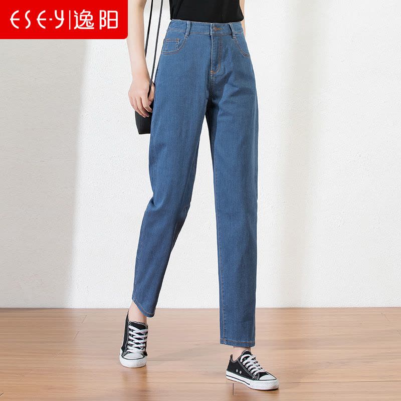 逸阳2020春季新款牛仔裤女休闲老爹裤百搭哈伦裤子图片