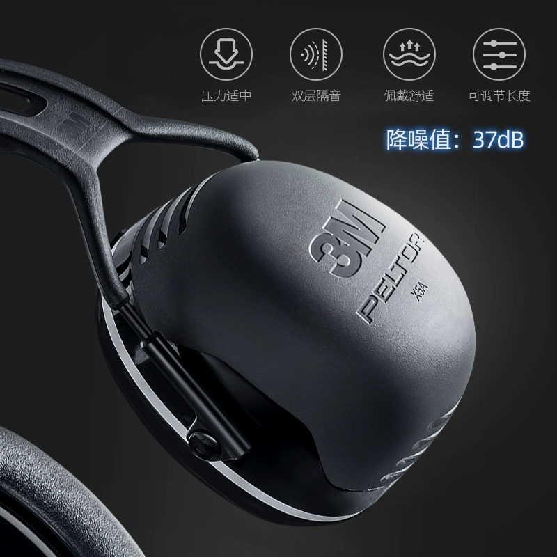 3M X5A耳罩隔音睡觉防噪音耳罩睡眠用工厂学习降噪护耳降噪耳罩高清大图
