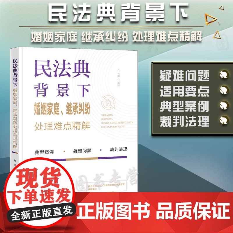 正版 民法典背景下婚姻家庭 继承纠纷处理难点精解 高兴 著 法律出版社 9787519764975