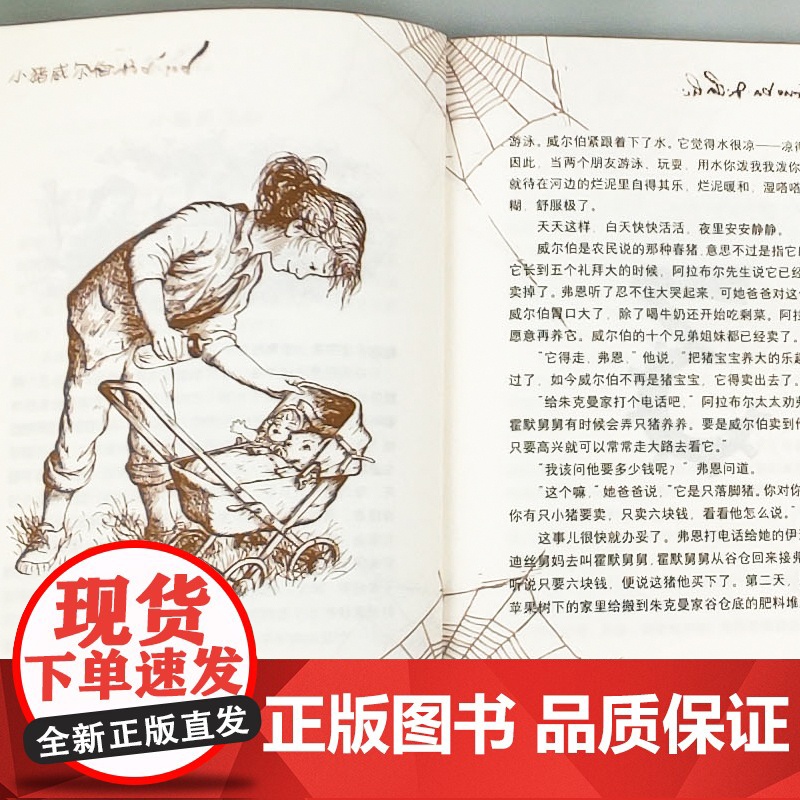 夏洛的网正版小学三年级四年级必读课外阅读书籍 美国怀特著中文版原版 上海译文出版社 9-10-12-15岁童话故事五高清大图