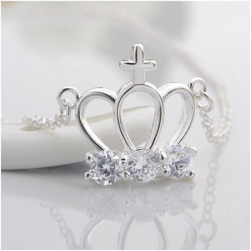 N612 Women Silver Necklace 镀925纯银女项链日韩版锁骨链潮人送女朋友七夕情人节礼物