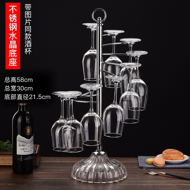 创意红酒架铁艺高脚杯架欧式葡萄酒杯架子倒挂吊杯架红酒杯架家用