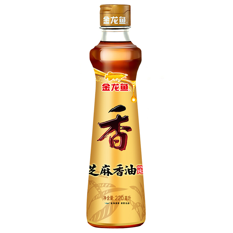 金龙鱼芝麻油220ml/瓶 香油 凉拌调味火锅烹饪纯芝麻油