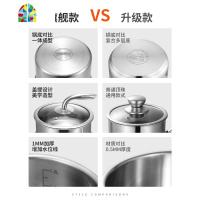 304不锈钢奶锅加厚宝宝辅食锅汤锅家用牛奶锅煮面蒸锅泡面小奶锅 FENGHOU [升级版16cm]304不锈钢+复底