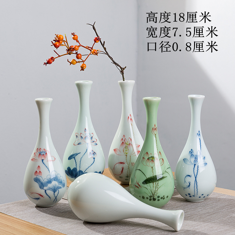 玉净瓶茶道插花器家居摆件德化白瓷陶瓷小花瓶观音瓶供佛禅意花瓶 三维工匠 观音滴水瓶白色高清大图