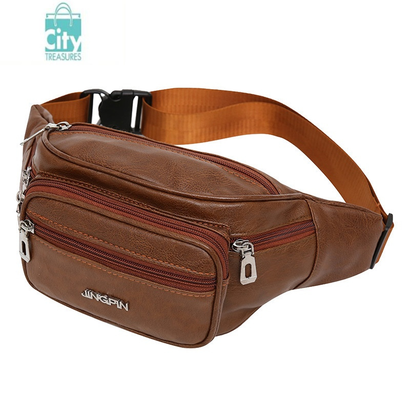 bangdou大容量腰包多隔层防水男女胸斜挎包小背包做生意收钱包手机包