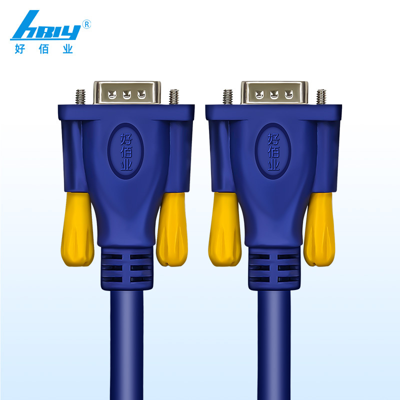 黑色 5米|vga线台式电脑主机显示器高清连接线电视投影仪vga视频延长
