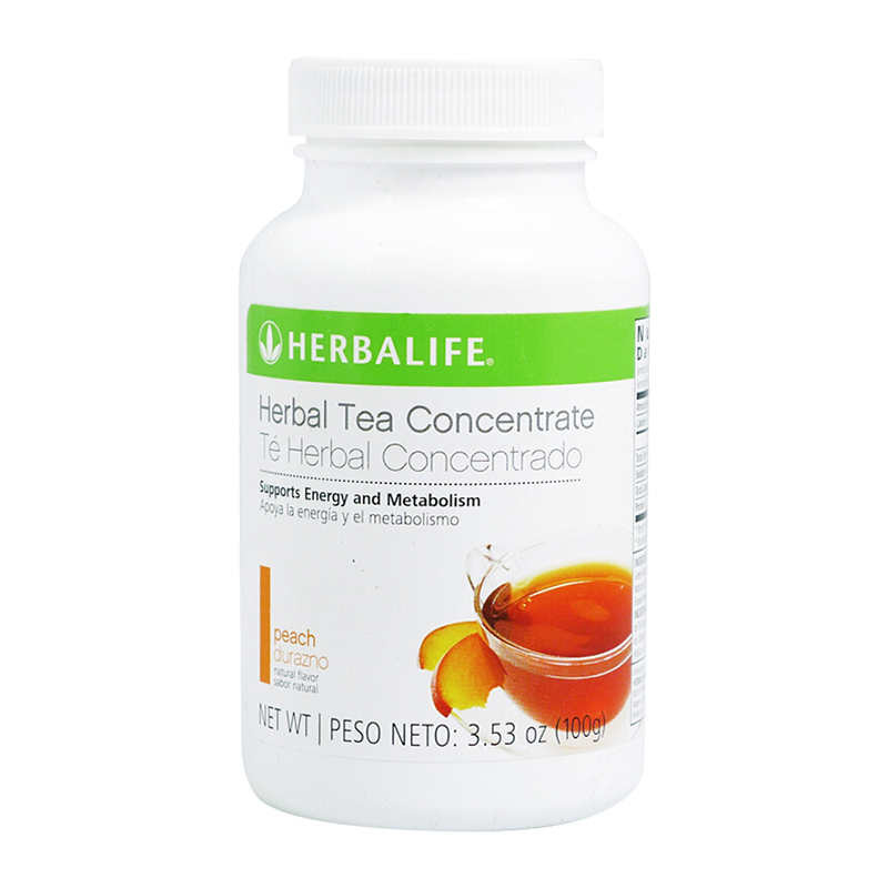 康宝莱(herbalife)草本浓缩速溶茶饮100g/瓶装 美国懒人茶蜜桃味 膳食营养补充剂 预售1周后发