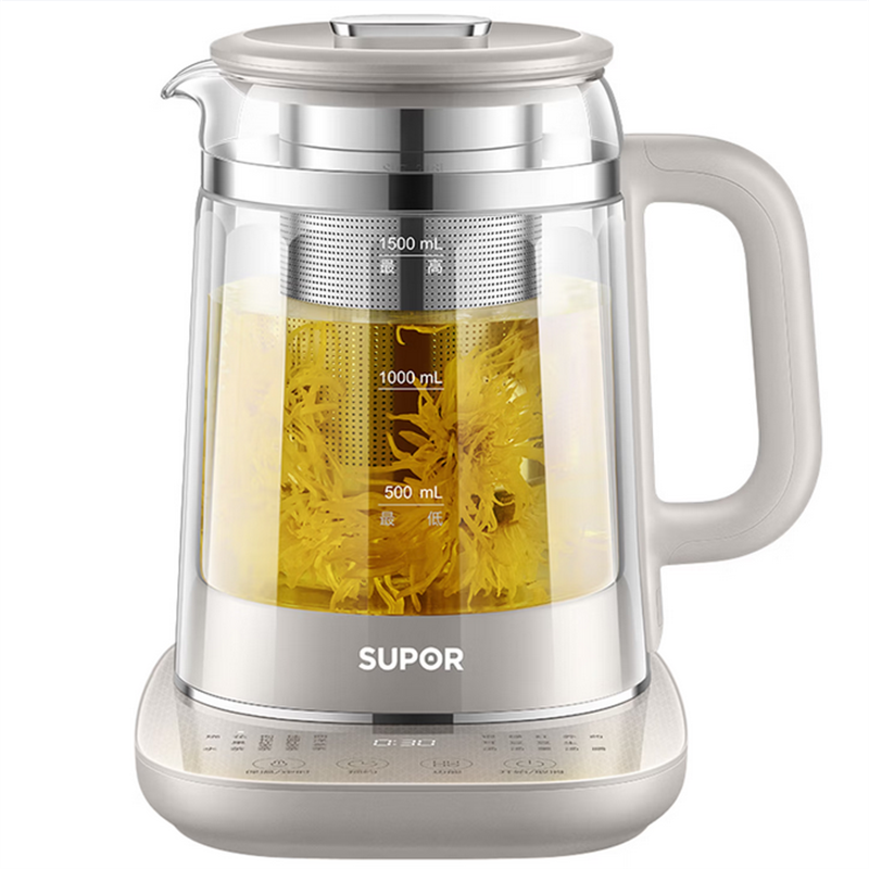 苏泊尔(SUPOR)养生壶加大86mm茶篮5段调温双层防烫 1.5L多功能煮茶壶SW-15Y20 商超同款 D