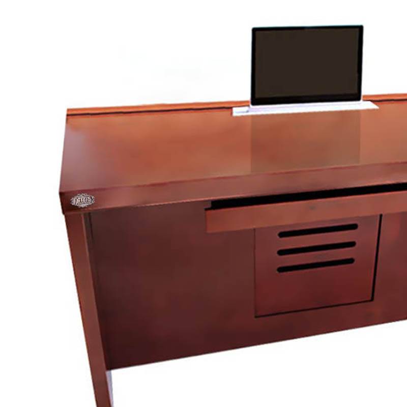 广亿隆升降电脑桌隐藏式显示屏办公桌高清大图