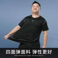 南极人大码胖子健身衣服男动感单车训练跑步运动健身房高弹速干衣