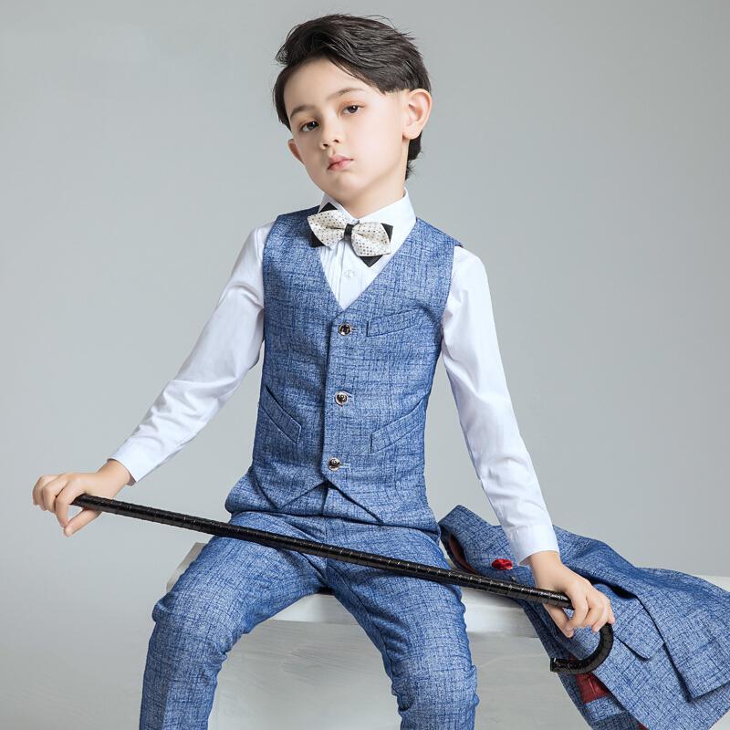 迪鲁奥diluao儿童礼服男孩西装马甲套装钢琴演出服小主持人男童花童