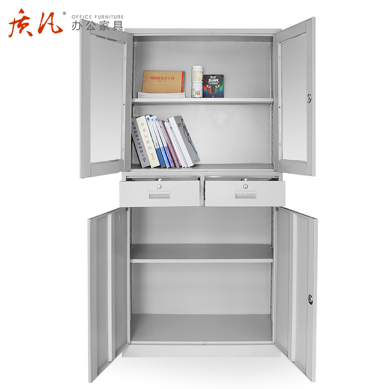 质凡 中二斗办公室资料档案储物柜带抽屉柜 中二斗办公柜高清大图