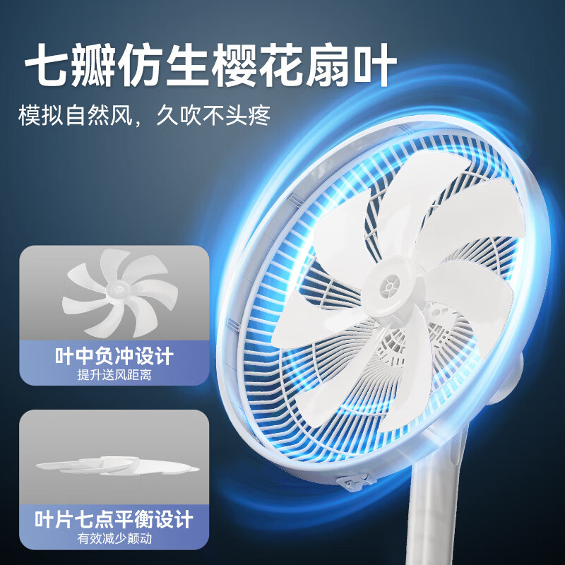 艾美特电风扇落地扇家用2024新款遥控触控落地扇升级加高加大网罩7叶大风力节能省电风扇摇头 FS40-X82