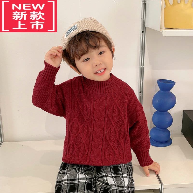 可莉允男童加厚麻花毛衣冬装秋冬款针织衫婴儿童装宝宝小童保暖潮图片