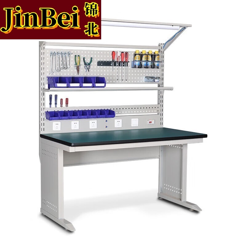 锦北防静电工作台车间流水线操作台带灯工具桌1.5米单桌+950挂板+套餐