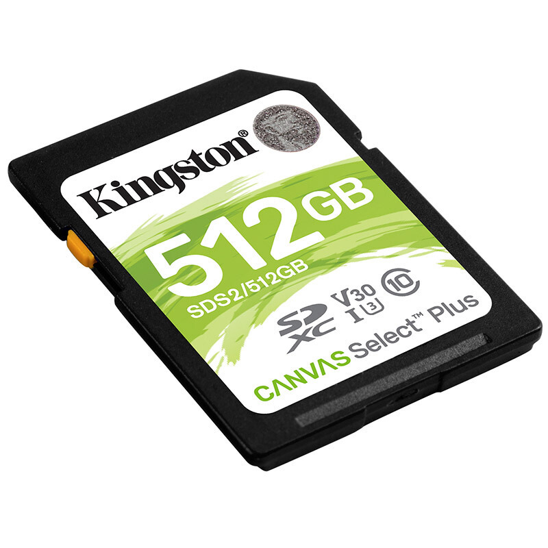 金士顿(Kingston)512G 读速100MB/s U3 V30 内存卡 SD存储卡高速升级版 支持4K 高品质拍摄高清大图