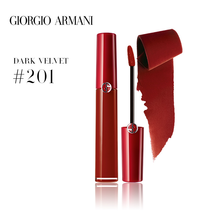 【专柜正品】阿玛尼（ARMANI）口红 滋润臻致丝绒哑光红管唇釉 红管 红管 201# 姨妈红