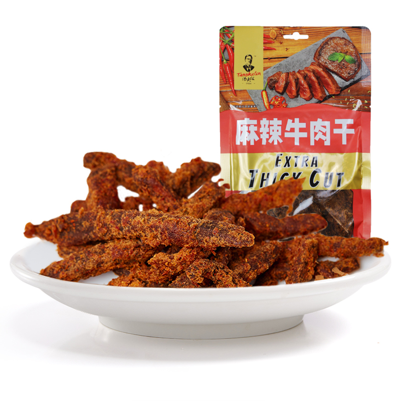 汤克林五香味原切牛肉干106g*2袋 纯牛肉条 不添加防腐剂 贵州特产小吃