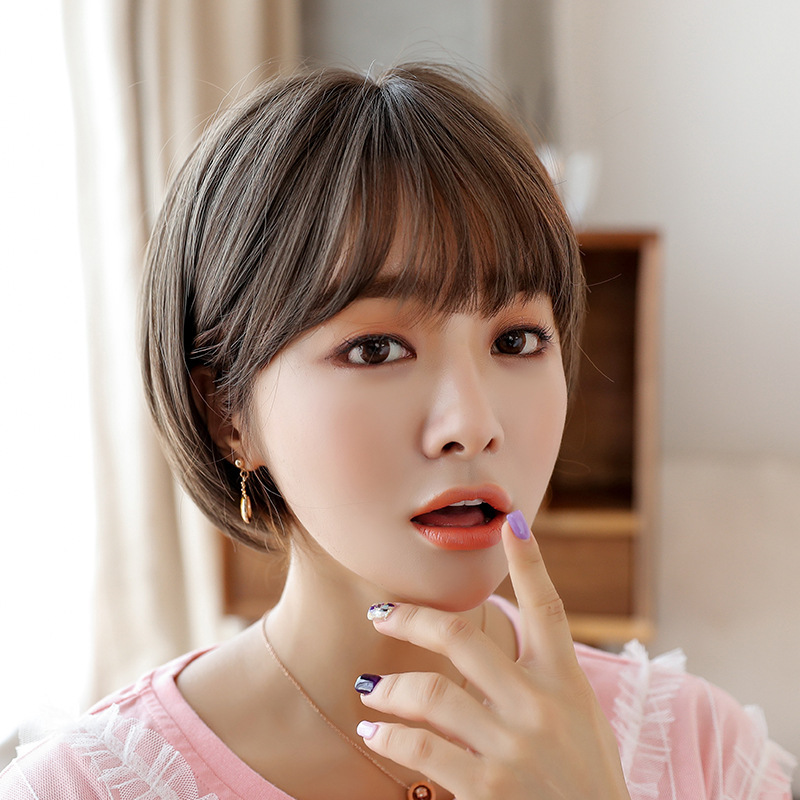 新款假发女短发空气刘海o波波头逼真化纤假发头套