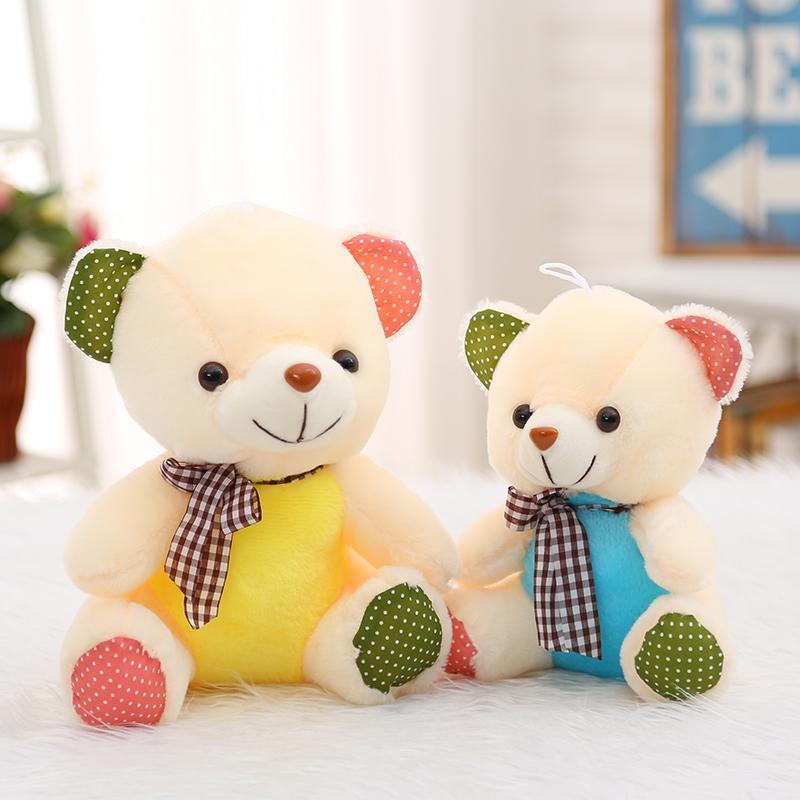 小号彩色泰迪熊公仔布娃娃毛绒玩具小熊公仔抱抱玩偶女生公仔饰品颜色